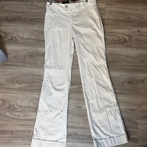 Banana Republic Beige Striped Martin Fit Wide Leg Pants Size: 6
